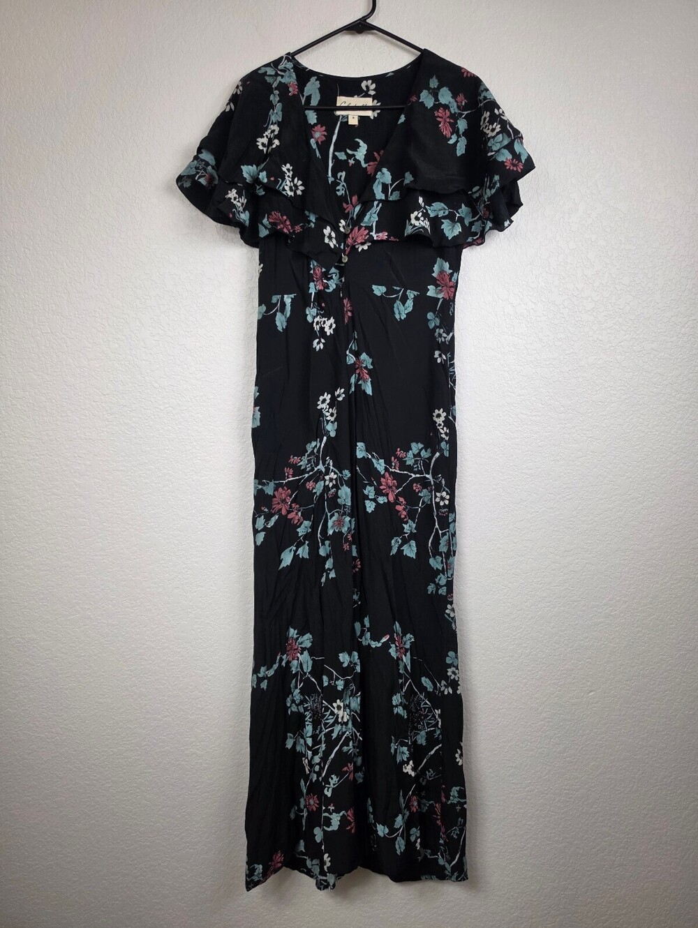 Anthropologie Cleobella Floral Ruffle Sleeve Jumpsuit Small